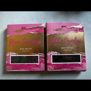New/sealed Glam Seamless Hair Extensions Color 2 length 18” Remy Tape Ins